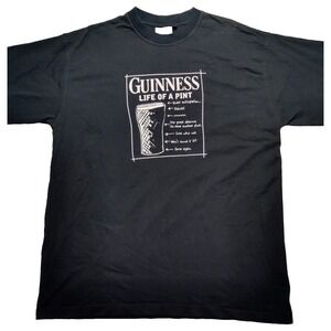 Guinness Beer Men 2XL‎ LIFE OF A PINT Black Cotton Official Merch T-Shirt